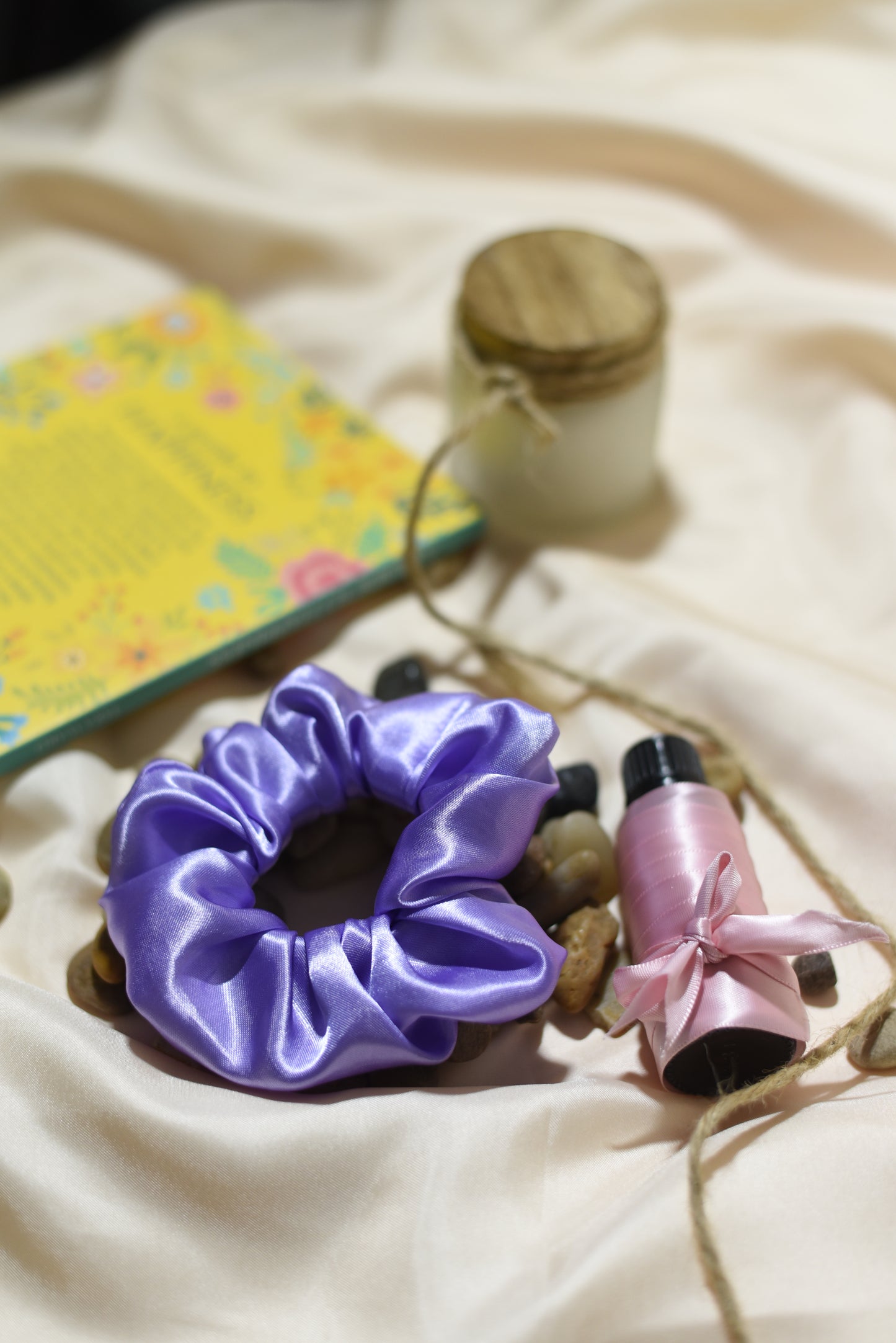 "Aroma Loops essential oil-infused scrunchies offering natural scent and wellness benefits."